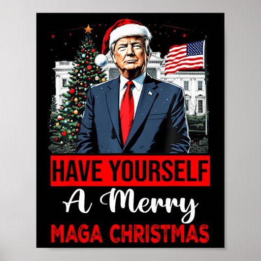 Funny Santa Trump haben Sie ein frohes Weihnachtsf Poster (Vorne)