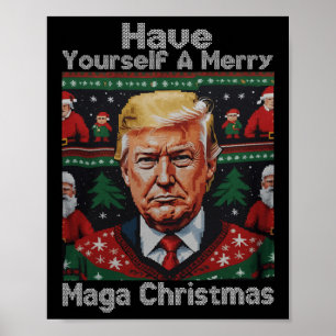 Funny Santa Trump haben Sie ein frohes Weihnachtsf Poster