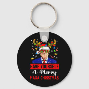Funny Santa Trump haben Sie ein frohes Weihnachtsf Schlüsselanhänger