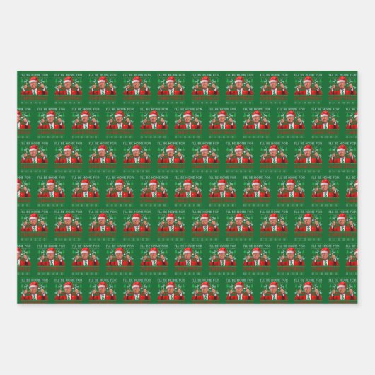 Funny Santa Trump, ich bin zu Weihnachten Zuhause Geschenkpapier Set (Vorderseite 2)