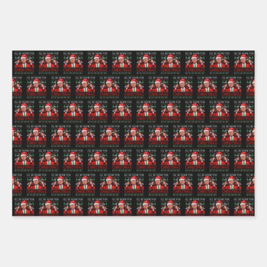 Funny Santa Trump, ich bin zu Weihnachten Zuhause Geschenkpapier Set (Vorderseite)