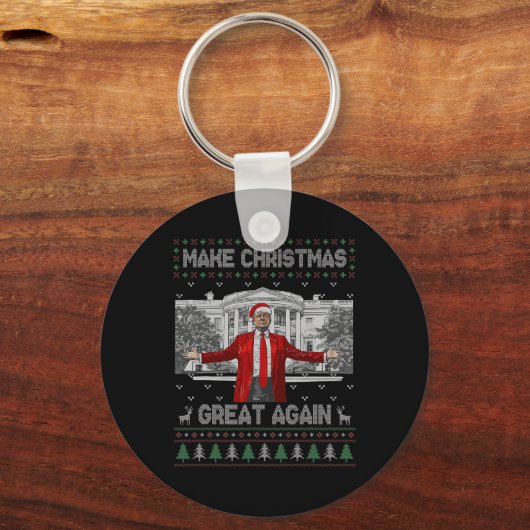 Funny Santa Trump macht Weihnachten wieder großart Schlüsselanhänger (Vorderseite)