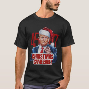 Funny Santa Trump Weihnachten kam Anfang 47. Präsi T-Shirt