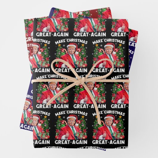 Funny Santa Trump | Weihnachten wieder großartig m Geschenkpapier Set (Beispiel)
