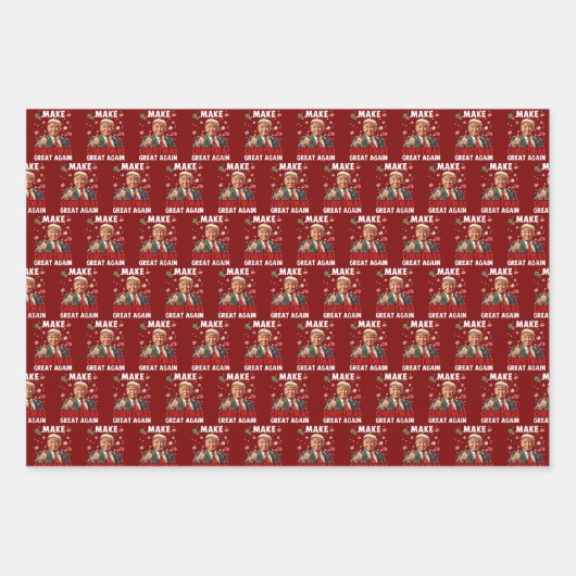 Funny Santa Trump | Weihnachten wieder großartig m Geschenkpapier Set (Vorderseite 3)