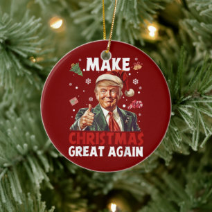 Funny Santa Trump Weihnachten wieder großartig m Keramik Ornament