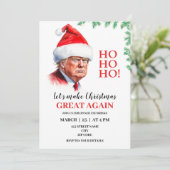 Funny Santa Trump Weihnachts-Einladung Einladung (Stehend Vorderseite)