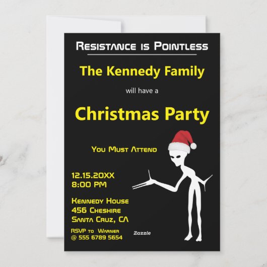 Funny Santa UFO Feiertagskarte (Rückseite)