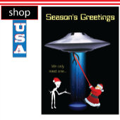 Funny Santa UFO Feiertagskarte
