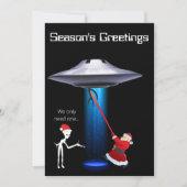 Funny Santa 🎅 🛸 UFO Weihnachten Einladung (Vorderseite)