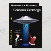 Funny Santa 🎅 🛸 UFO Weihnachten Einladung (Vorne/Hinten)