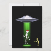 Funny Santa 🎅 🛸 UFO Weihnachten Einladung (Rückseite)