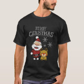 Funny Santa und Hirsche Niedlich Frohe Weihnachtsg T-Shirt (Vorderseite)