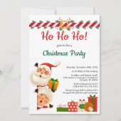 Funny Santa und Mrs Claus Ho Ho Ho Weihnachten Par Einladung (Vorderseite)