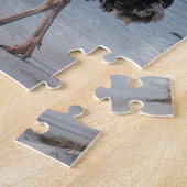 Funny Santa und Ostrich Weihnachtsschnee Puzzle (Seite)