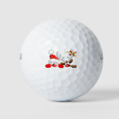 Funny Santa und Reindeer Cartoon Golf Balls Golfball (Vorderseite)