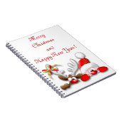 Funny Santa und Reindeer Cartoon Notebook Notizblock (Rechte Seite)