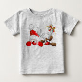 Funny Santa und Reindeer Cartoon Säugling T - Shir Baby T-shirt (Vorderseite)