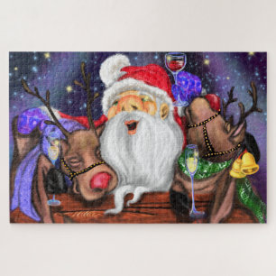 Funny Santa und Reindeers Weihnachts-Party - Chef Puzzle