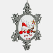 Funny Santa und Rentier Cartoon Ornament (Links)