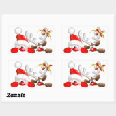 Funny Santa und Rentier Cartoon Sticker (Blatt)