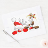 Funny Santa und Rentier Cartoon Sticker (Umschlag)
