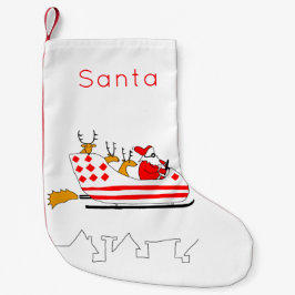 Funny Santa und Rentiere Schlitten Weihnachten Str Kleiner Weihnachtsstrumpf