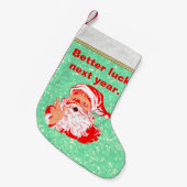 Funny Santa, viel Glück nächstes Jahr Kleiner Weihnachtsstrumpf (Vorderansicht (hängend))