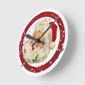 Funny Santa ~ Wall Clock Runde Wanduhr (Winkel)