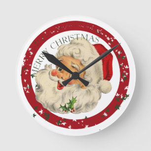 Funny Santa ~ Wall Clock Runde Wanduhr