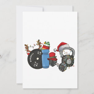 Funny Santa Weightlift Dumbells Gym Weihnachten