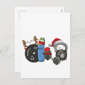 Funny Santa Weightlift Dumbells Gym Weihnachten (Vorne/Hinten)