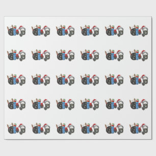 Funny Santa Weightlift Dumbells Gym Weihnachten Geschenkpapier