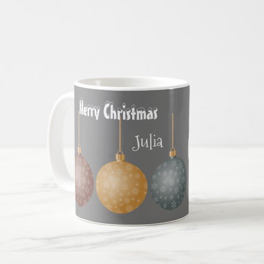Funny Santa Whimsical Magic Snow Xmas Kaffeetasse (Vorderseite Links)