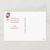 Funny Santa Wine Feiertagspostkarte (Rückseite)