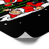 Funny Santa Wrestling Christmas Wrestler Pajama Me Poster (Ecke)