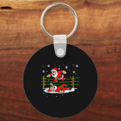 Funny Santa Wrestling Christmas Wrestler Pajama Me Schlüsselanhänger (Vorderseite)
