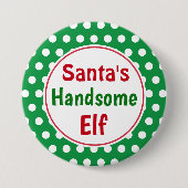 Funny Santa's ansprechendes Elf Weihnachtsgeschenk Button (Vorderseite)