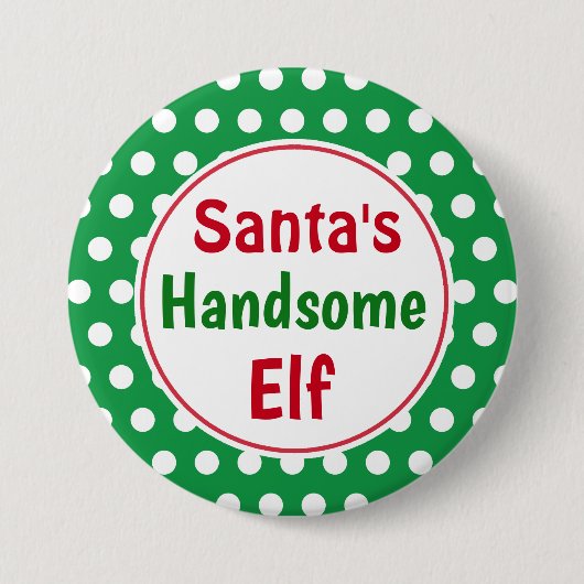 Funny Santa's ansprechendes Elf Weihnachtsgeschenk Button (Vorderseite)