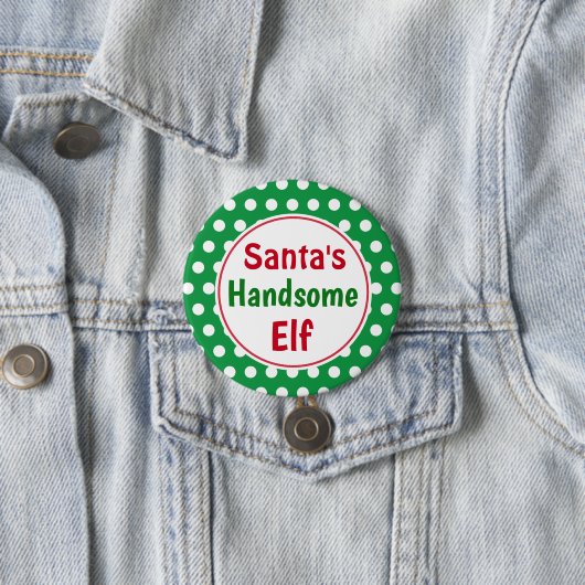 Funny Santa's ansprechendes Elf Weihnachtsgeschenk Button (Beispiel)