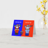 Funny Santas Chrismukkah Grußkarte Karte (Gelbe Blume)