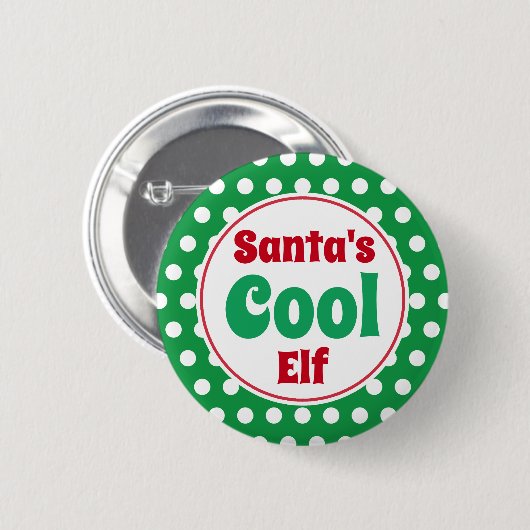 Funny Santa's Cooles Elf Weihnachts-Button-Button Button (Vorne & Hinten)