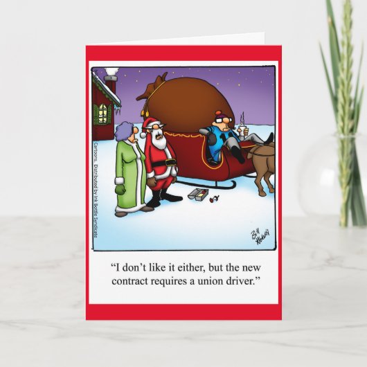 Funny "Santa's Driver" Weihnachtskarte Spaß Feiertagskarte (Vorderseite)