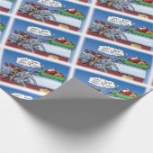 Funny Santas Elephants Cartoon Geschenkpapier (Ecke)