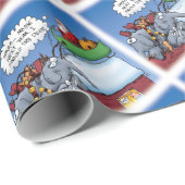 Funny Santas Elephants Cartoon Geschenkpapier (Rolleneckpunkt)