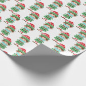 Funny Santa's Elf Wearing Facemask 2020 Weihnachte Geschenkpapier (Ecke)
