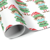 Funny Santa's Elf Wearing Facemask 2020 Weihnachte Geschenkpapier (Rolleneckpunkt)