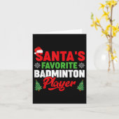 Funny Santas Favorite Badminton Player Weihnachten Karte (Gelbe Blume)