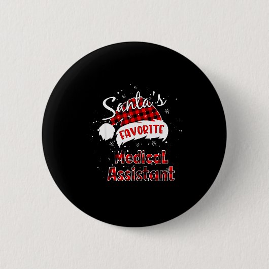 Funny Santa's Favorite Medical Istant Christmas Pa Button (Vorderseite)