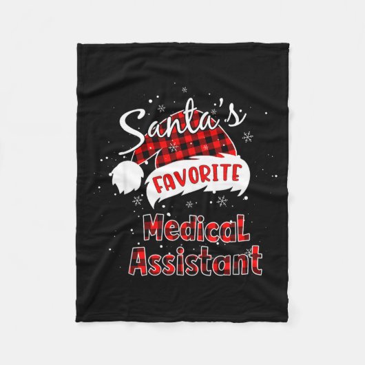 Funny Santa's Favorite Medical Istant Christmas Pa Fleecedecke (Vorderseite)